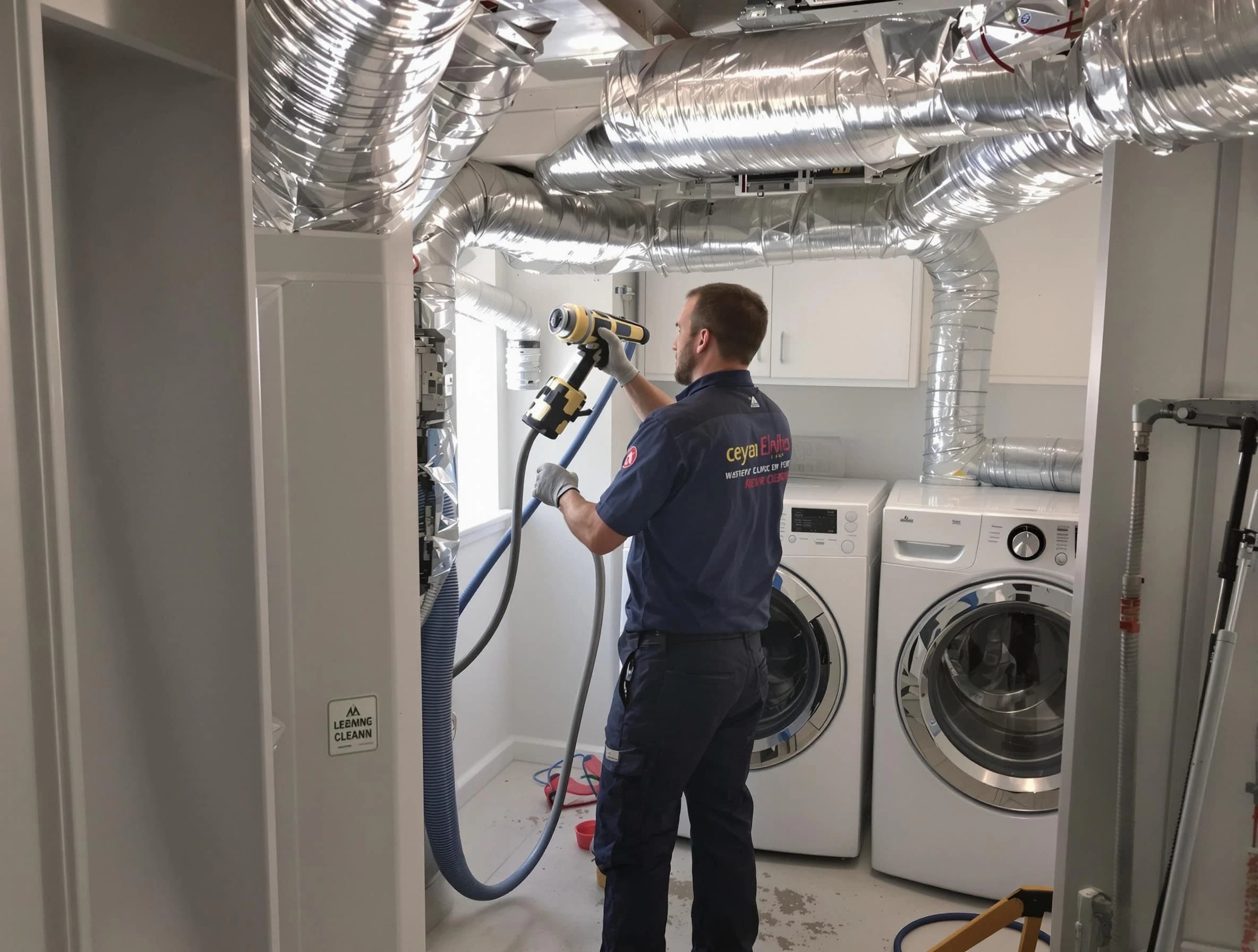 Ross Dryer Vent Cleaning specialist using advanced equipment for thorough duct cleaning in Ross