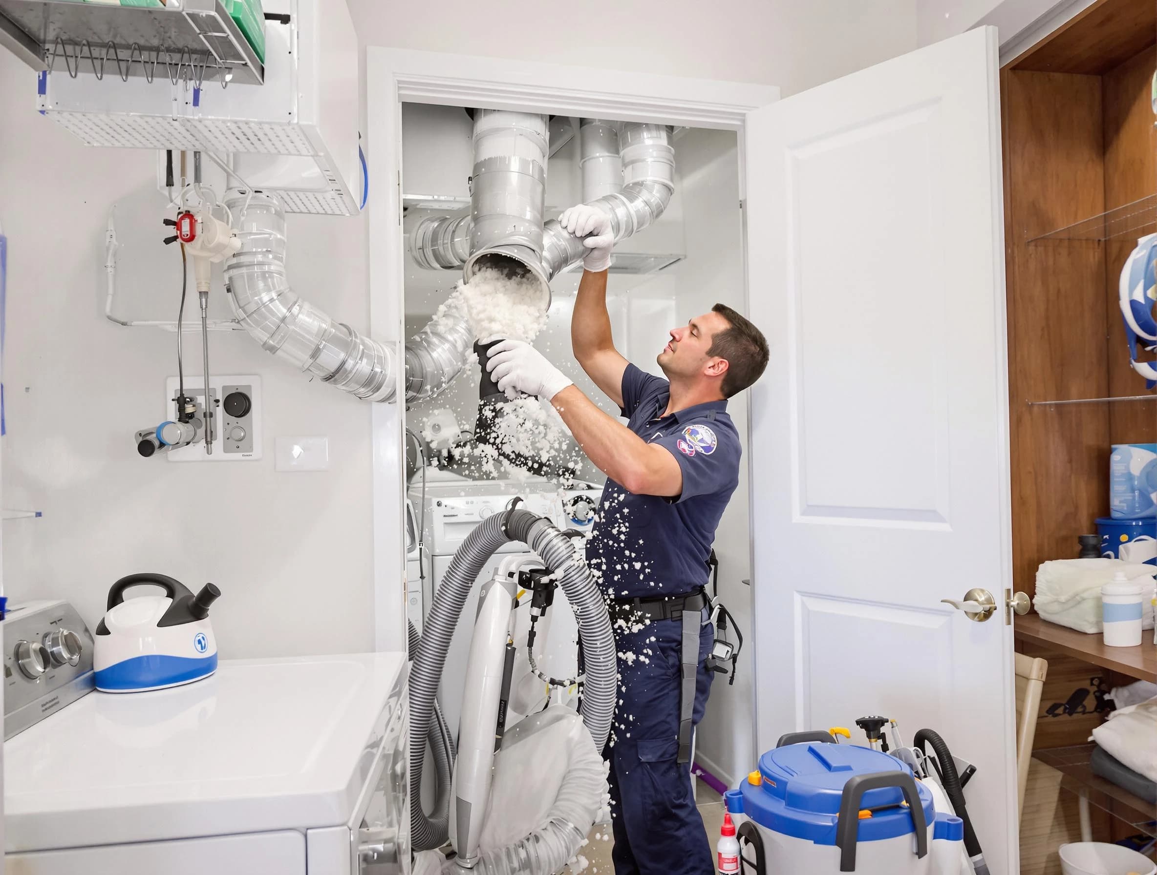Ross Dryer Vent Cleaning technician delivering thorough residential dryer vent cleaning service in Ross