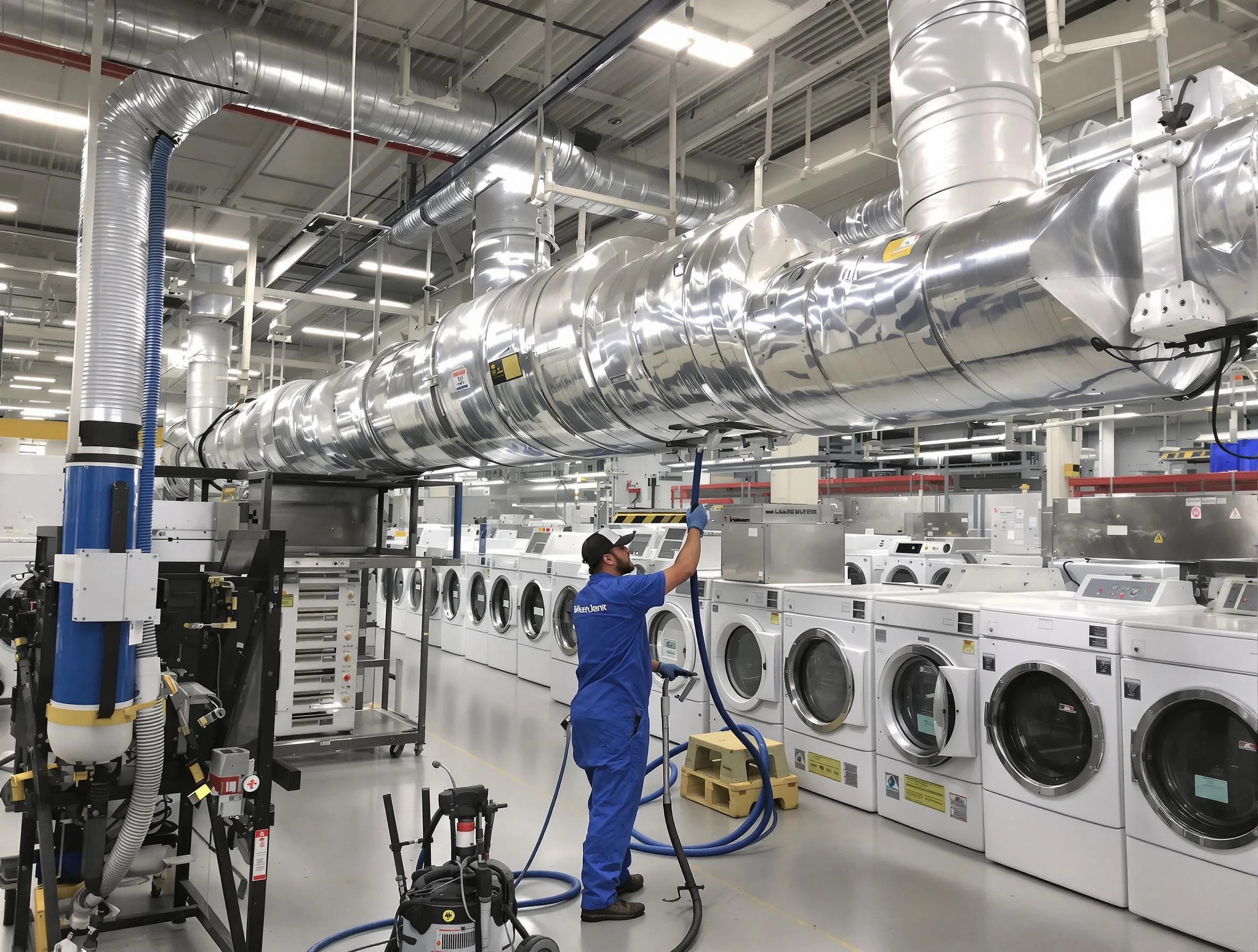 Ross Dryer Vent Cleaning team performing heavy-duty industrial dryer vent cleaning in Ross